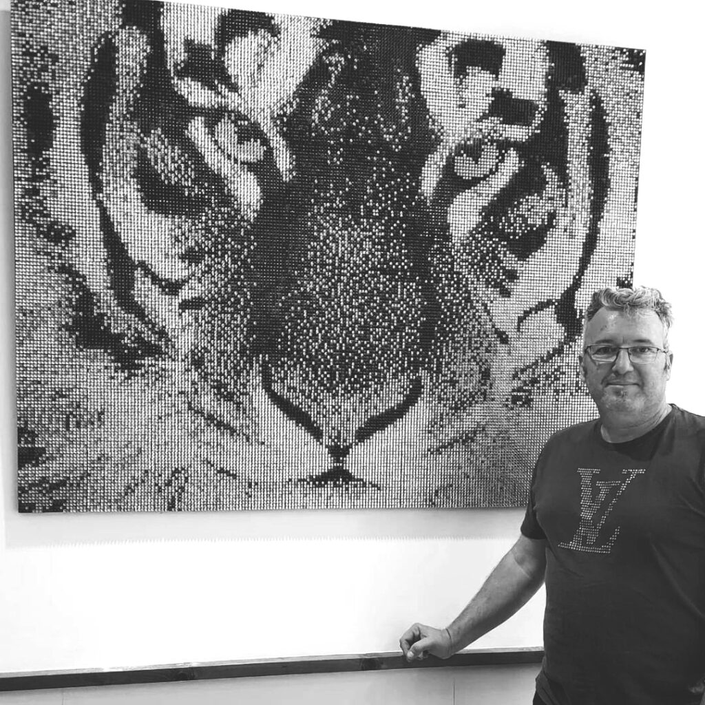 Tigre - Mosaico de Cristales de Swarovski del artista Yago Sánchez